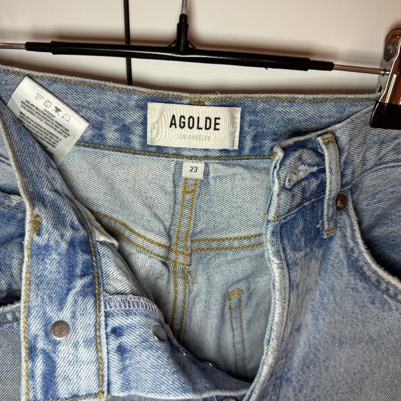 AGOLDE ’90s Crop Jeans – Size 23, Light Blue Nerve Wash, Mid-Rise Straight Fit - Picture 6 of 9